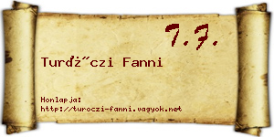 Turóczi Fanni névjegykártya
