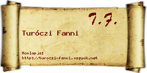 Turóczi Fanni névjegykártya