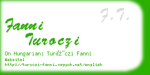 fanni turoczi business card